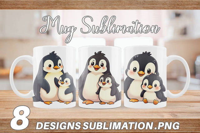 Mug Wrap Penguin Mother's Day Sublimation artnoy 
