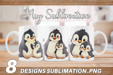 Mug Wrap Penguin Mother's Day Sublimation artnoy 