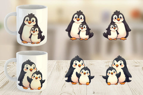 Mug Wrap Penguin Mother's Day Sublimation artnoy 