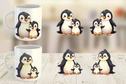 Mug Wrap Penguin Mother's Day Sublimation artnoy 