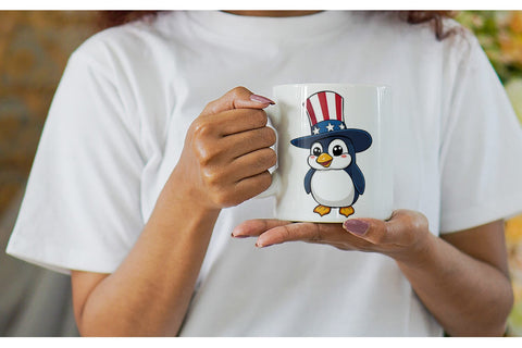Mug Wrap Penguin Patriotic Sublimation artnoy 