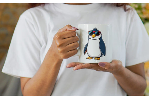 Mug Wrap Penguin with Sunglasses Sublimation artnoy 