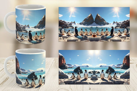 Mug Wrap Penguins Summer Sublimation artnoy 