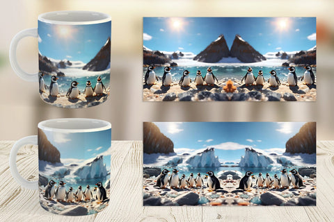Mug Wrap Penguins Summer Sublimation artnoy 
