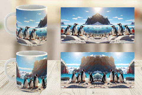 Mug Wrap Penguins Summer Sublimation artnoy 