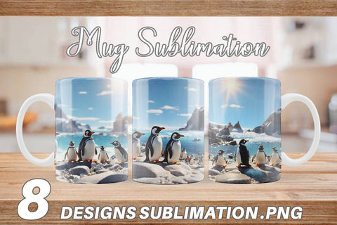 Mug Wrap Penguins Summer Sublimation artnoy 