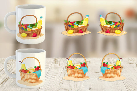 Mug Wrap Picnic Basket Sublimation artnoy 