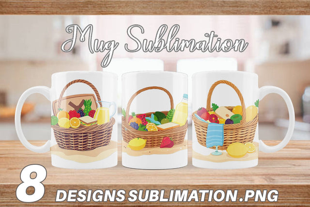 Mug Wrap Picnic Basket Sublimation artnoy 