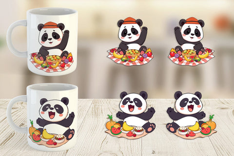 Mug Wrap Picnic Panda Sublimation artnoy 