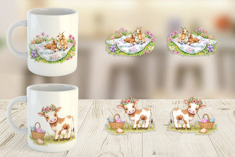 Mug Wrap Picnic with Farm Animal Sublimation artnoy 