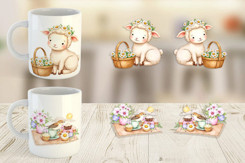 Mug Wrap Picnic with Farm Animal Sublimation artnoy 