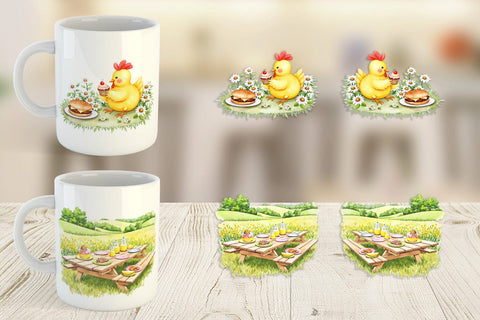 Mug Wrap Picnic with Farm Animal Sublimation artnoy 