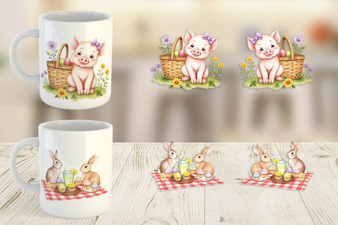Mug Wrap Picnic with Farm Animal Sublimation artnoy 