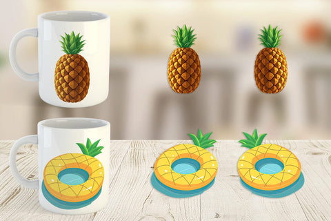 Mug Wrap Pineapple Float Sublimation artnoy 