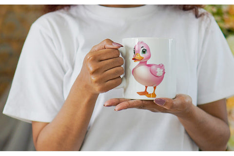 Mug Wrap Pink Duck Valentine Sublimation artnoy 