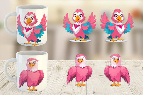 Mug Wrap Pink Eagle Valentine Sublimation artnoy 