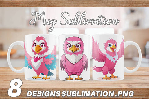 Mug Wrap Pink Eagle Valentine Sublimation artnoy 
