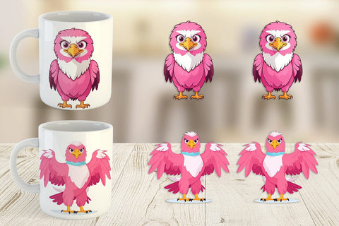 Mug Wrap Pink Eagle Valentine Sublimation artnoy 