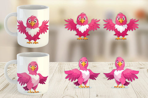 Mug Wrap Pink Eagle Valentine Sublimation artnoy 