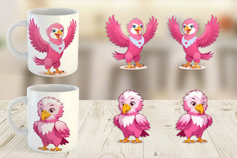 Mug Wrap Pink Eagle Valentine Sublimation artnoy 
