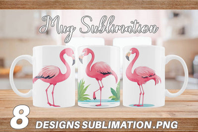 Mug Wrap Pink Flamingo Valentine Sublimation artnoy 