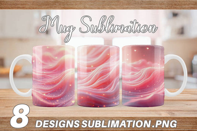 Mug Wrap Pink Flow Sublimation artnoy 