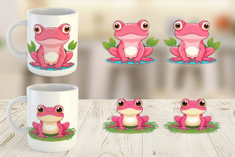 Mug Wrap Pink Frog Valentine Sublimation artnoy 