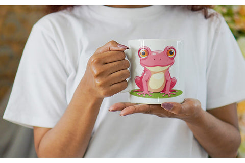 Mug Wrap Pink Frog Valentine Sublimation artnoy 