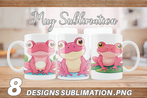 Mug Wrap Pink Frog Valentine Sublimation artnoy 