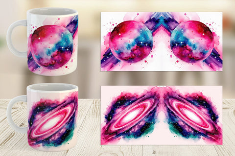 Mug Wrap Pink Galaxy Sublimation artnoy 