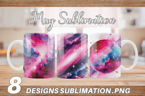 Mug Wrap Pink Galaxy Sublimation artnoy 