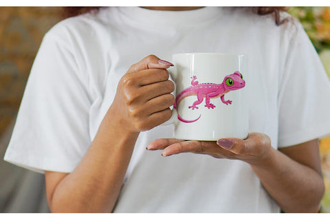 Mug Wrap Pink Gecko Valentine Sublimation artnoy 