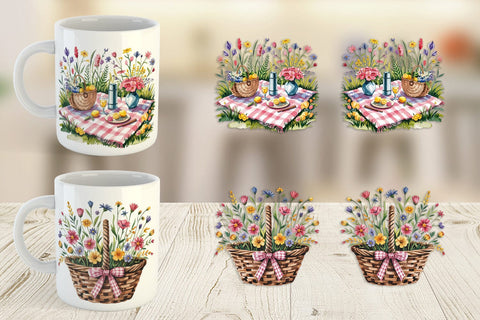 Mug Wrap Pink Gingham Summer Sublimation artnoy 
