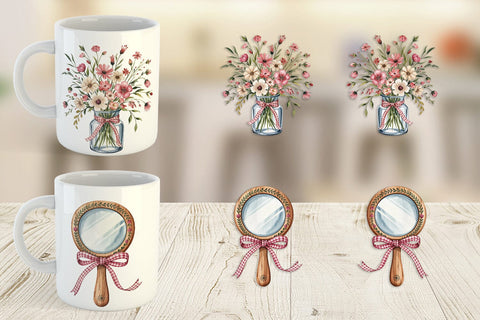 Mug Wrap Pink Gingham Summer Sublimation artnoy 