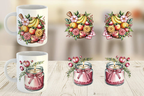 Mug Wrap Pink Gingham Summer Sublimation artnoy 