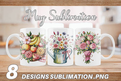 Mug Wrap Pink Gingham Summer Sublimation artnoy 