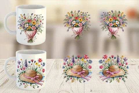 Mug Wrap Pink Gingham Summer Sublimation artnoy 