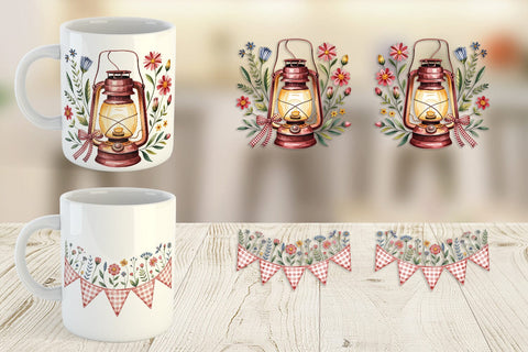 Mug Wrap Pink Gingham Summer Sublimation artnoy 