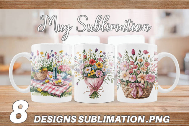 Mug Wrap Pink Gingham Summer Sublimation artnoy 