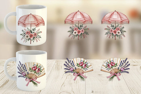 Mug Wrap Pink Gingham Summer Sublimation artnoy 