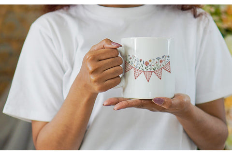 Mug Wrap Pink Gingham Summer Sublimation artnoy 