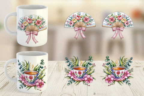 Mug Wrap Pink Gingham Summer Sublimation artnoy 