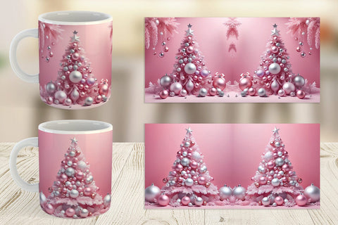 Mug Wrap Pink Holiday Decor Sublimation artnoy 