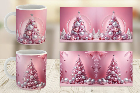 Mug Wrap Pink Holiday Decor Sublimation artnoy 