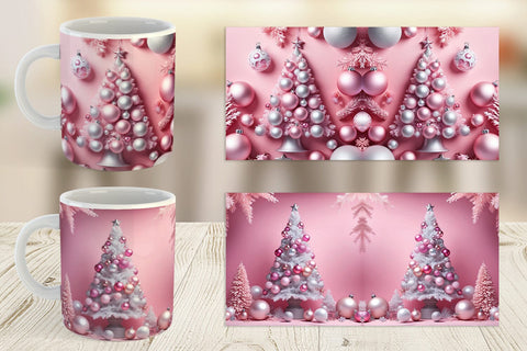 Mug Wrap Pink Holiday Decor Sublimation artnoy 