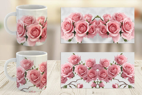 Mug Wrap Pink Rose Sublimation artnoy 