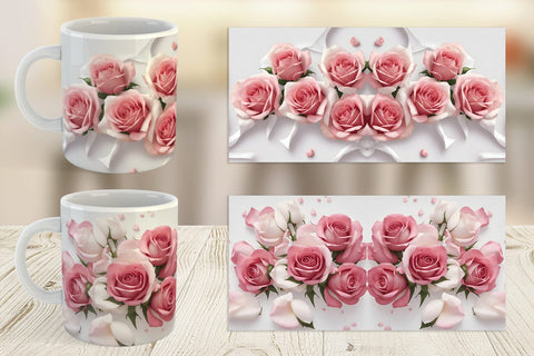 Mug Wrap Pink Rose Sublimation artnoy 