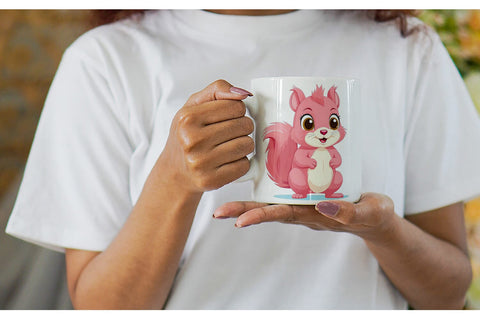 Mug Wrap Pink Squirrel Valentine Sublimation artnoy 