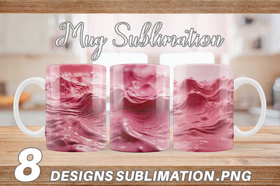 Mug Wrap Pink Wave Liquid Sublimation artnoy 
