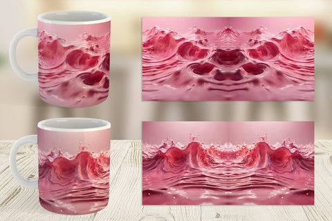 Mug Wrap Pink Wave Liquid Sublimation artnoy 